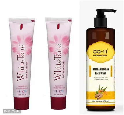 OO-11   Haldi  Chandan Face Wash  WhiteTone Soft  Smooth Face Cream Combo