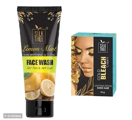 Silk Tree Gold Bleach Cream  Silk Tree Lemon -Mint  Face Wash-thumb0