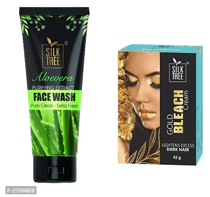 Silk Tree Gold Bleach Cream  Silk Tree Aloevera Fresh   Face Wash