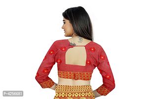 Fancy Cotton Blend Saree With Blouse Piece For Women-thumb2