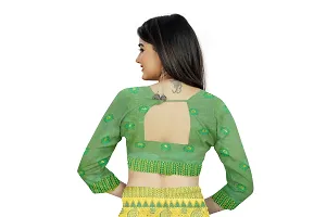 Self Design Banarasi Jacquard Border Cotton Blend Saree With Blouse Piece-thumb4