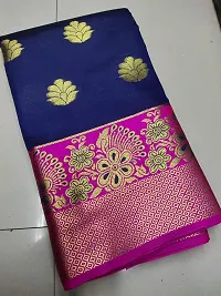 Women's Blue Art Silk Jacquard Banarasi Silk Saree with Blouse piece-thumb1