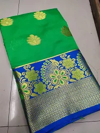 Women's Green Art Silk Jacquard Banarasi Silk Saree with Blouse piece-thumb1