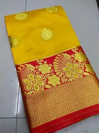 Yellow Art Silk Jacquard Sarees For Women-thumb1