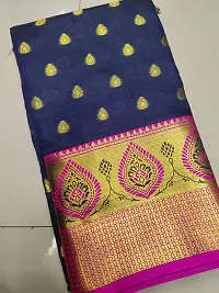 Women's Blue Art Silk Jacquard Banarasi Silk Saree with Blouse piece-thumb1