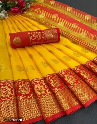 Cotton Silk Jacquard Sarees For Women-thumb0