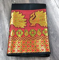 Cotton Silk Peacock Jacquard Butta Sarees with Blouse Piece-thumb1