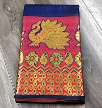 Cotton Silk Peacock Jacquard Butta Sarees with Blouse Piece-thumb1