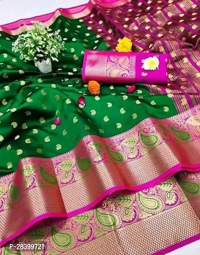 Cotton Silk Jacquard Butta Work Sarees with Blouse Piece