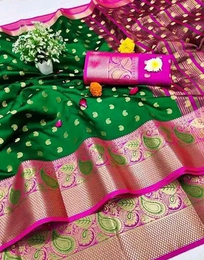 Cotton Silk Jacquard Butta Work Sarees with Blouse Piece