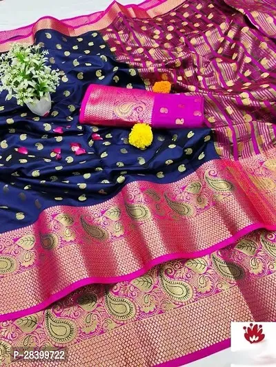 Cotton Silk Jacquard Butta Work Sarees with Blouse Piece