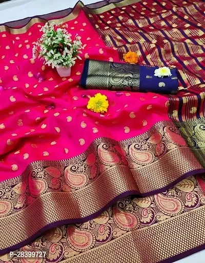 Cotton Silk Jacquard Butta Work Sarees with Blouse Piece