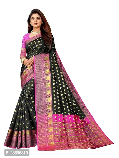 Cotton Silk Jacquard Butta Weaving Sarees with Blouse Piece