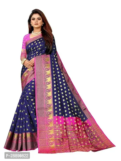 Cotton Silk Jacquard Butta Weaving Sarees with Blouse Piece