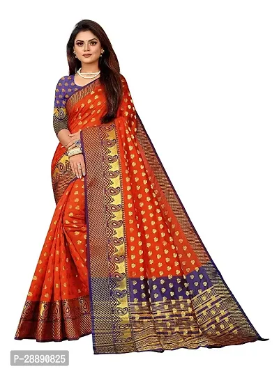 Cotton Silk Jacquard Butta Weaving Sarees with Blouse Piece