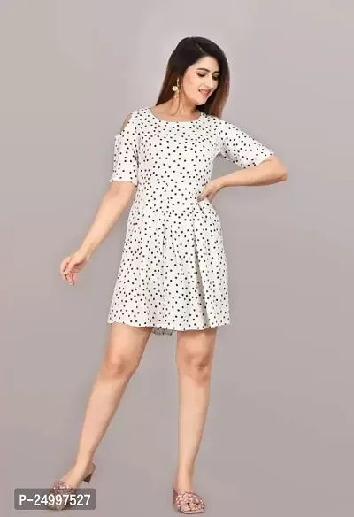 Stylish Women Cotton  Fit And Flare Dress-thumb0