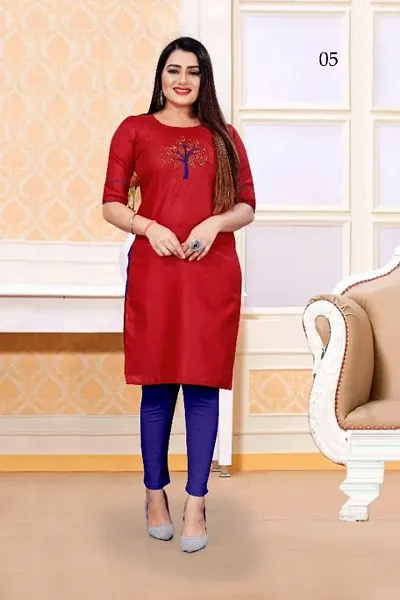 Beautiful Slub Stitched Kurta for Women