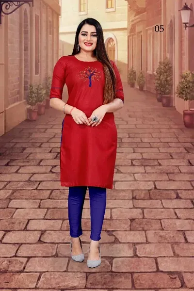 Beautiful Slub Stitched Kurta for Women