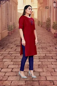 Beautiful Cotton Slub Stitched Kurta for Women-thumb3