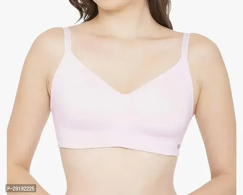 Stylish Pink Cotton Blend Solid Bras For Women-thumb0