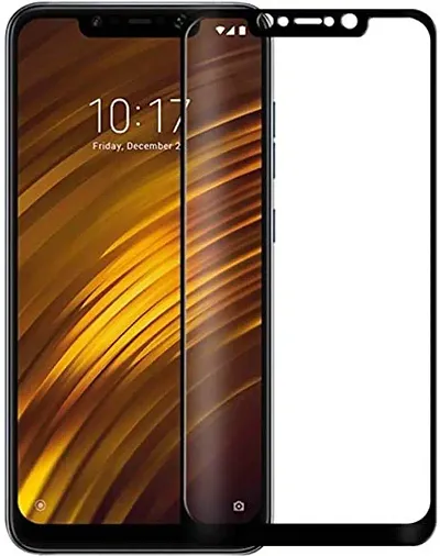 Frazil Full Glue, Full Coverage Edge-to-Edge 5D Tempered Glass Screen Protector for Xiaomi Pocophone Poco F1 (Black)