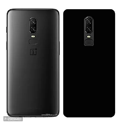 Classic Plastic Rubber Silicone Back Cover For Oneplus 6 Black-thumb2