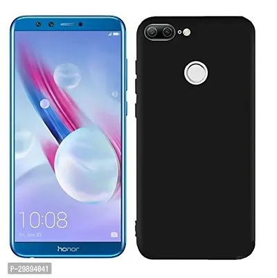 Classic Black Rubber Silicone Back Cover Back Case Plain Cover Case For Huawei Honor 9 Lite-thumb0