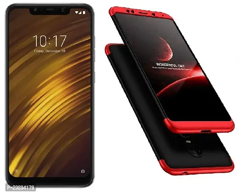 Classic Tough 360 Degree 3 In 1 Full Sides Protective Case For Poco F1 Red