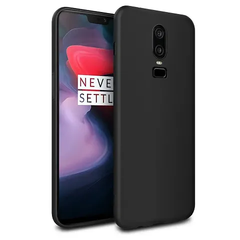 CELZO Silicon Back Cover Case for OnePlus 6T - {Black}