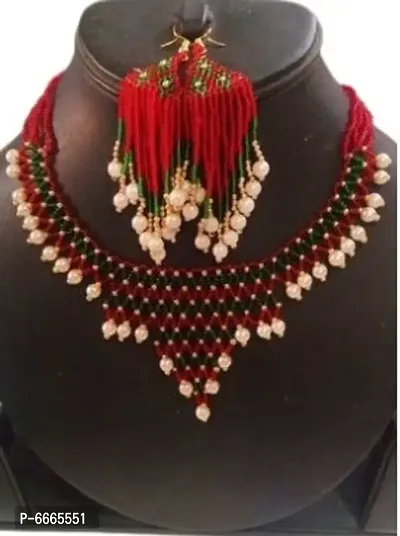 HI-LOOK Collection Beaded Multicolor Stone Jewellery Set For Girl and Women