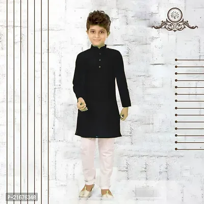 Stylish Fancy Designer Cotton Blend Kurta With Bottom Wear Set For Kids