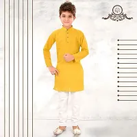 Stylish Fancy Designer Cotton Blend Kurta With Bottom Wear Set For Kids-thumb1
