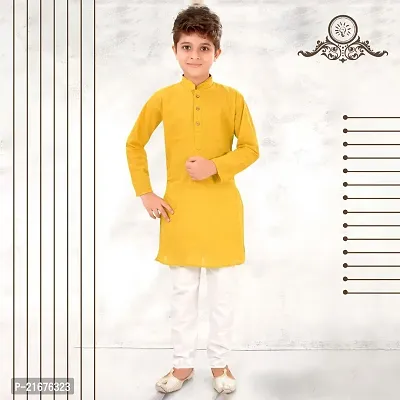 Stylish Fancy Designer Cotton Blend Kurta With Bottom Wear Set For Kids-thumb2