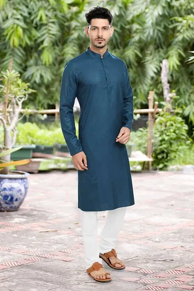 Trendy Cotton Blend Kurta Sets For Men 