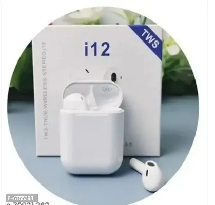 Stylish I 12 Tws Bluetooth Earbuds For Men  Women-thumb0