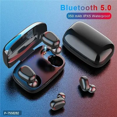 L21 TWS Earbuds Buds 5.1 Bluetooth Headset (Black, True Wireless)-thumb0