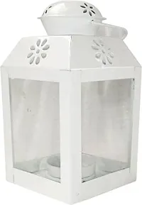 Imrab Creations Antique Decorative Sweetheart Square Hanging Lantern Lamp with Tealight Candle Holder (1, White)-thumb2