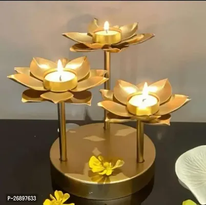 Beautiful Lotus Tealight Holder Candle Stand Metal Home Decoration Festival Occasions-thumb0