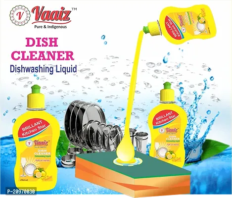 Vaaiz Dishwash Liquid Gel, All-in-One Kitchen Utensil Cleaner, Leaves No Residue, Removes oil, Grease  Burnt Utensils Cleaner Pack of 2 and 1 Pack of Glass Cleaner Combo-thumb4