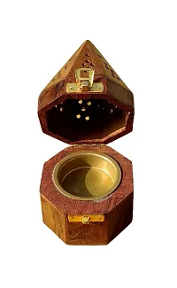 Wooden Incense holder | Pyramid Incense Box Ash Catcher Fragrance Stand Holder Agarbatti  Dhoop Dan/Sheesham Wood Incense Sticks Holder-thumb3