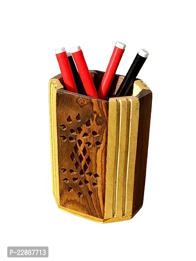 Wooden Pen, Pencil Jar, box, storage, Desk organiser, Office accessories-thumb2