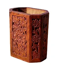 Wooden Carved Rosewood Pen, Pencil Jar, box, storage, Desk organiser, Office accessories-thumb1