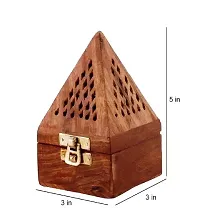 Wooden Incense holder set of 2 pcs| Pyramid Incense Box Ash Catcher Fragrance Stand Holder Agarbatti  Dhoop Dan/Sheesham Wood Incense Sticks Holder-thumb2