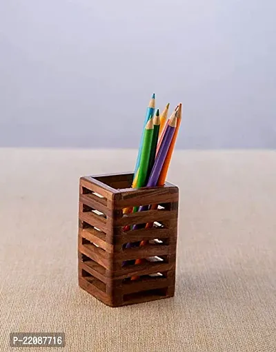 Wooden Set of 2 Pen, Pencil Jar, box, storage, Desk organiser, Office accessories-thumb3