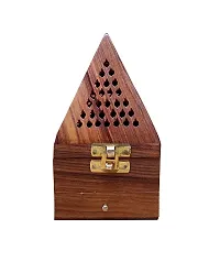 Wooden Incense holder, Pyramid Incense Box Ash Catcher Fragrance Stand Holder Agarbatti  Dhoop Dan, Sheesham Wood Incense Sticks Holder, 1 sindoor dani free-thumb4