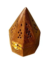 Wooden Incense holder | Pyramid Incense Box Ash Catcher Fragrance Stand Holder Agarbatti  Dhoop Dan/Sheesham Wood Incense Sticks Holder-thumb2