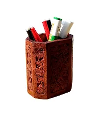 Wooden Carved Rosewood Pen, Pencil Jar, box, storage, Desk organiser, Office accessories-thumb3