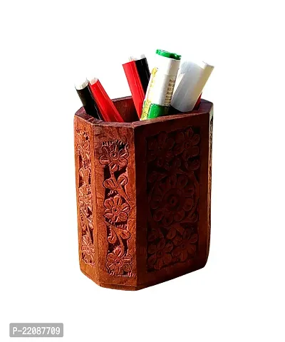 Wooden Carved Rosewood Pen, Pencil Jar, box, storage, Desk organiser, Office accessories-thumb4