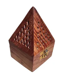 Wooden Incense holder, Pyramid Incense Box Ash Catcher Fragrance Stand Holder Agarbatti  Dhoop Dan, Sheesham Wood Incense Sticks Holder, 1 sindoor dani free-thumb2