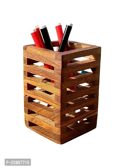 Wooden Set of 2 Pen, Pencil Jar, box, storage, Desk organiser, Office accessories-thumb4